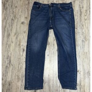 Levi's 505 Blue Denim Regular Fit Men's Red Tab Straight Leg Jeans Size 40 X 32